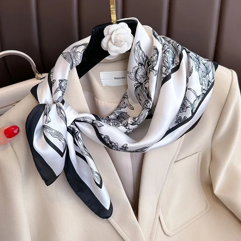 Foulard Floral Satiné